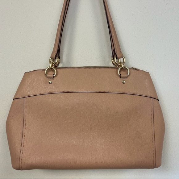 Coach Crossgrain Large Leather Brooke Carryall Bag Nude Pink - Picture 9 of 16